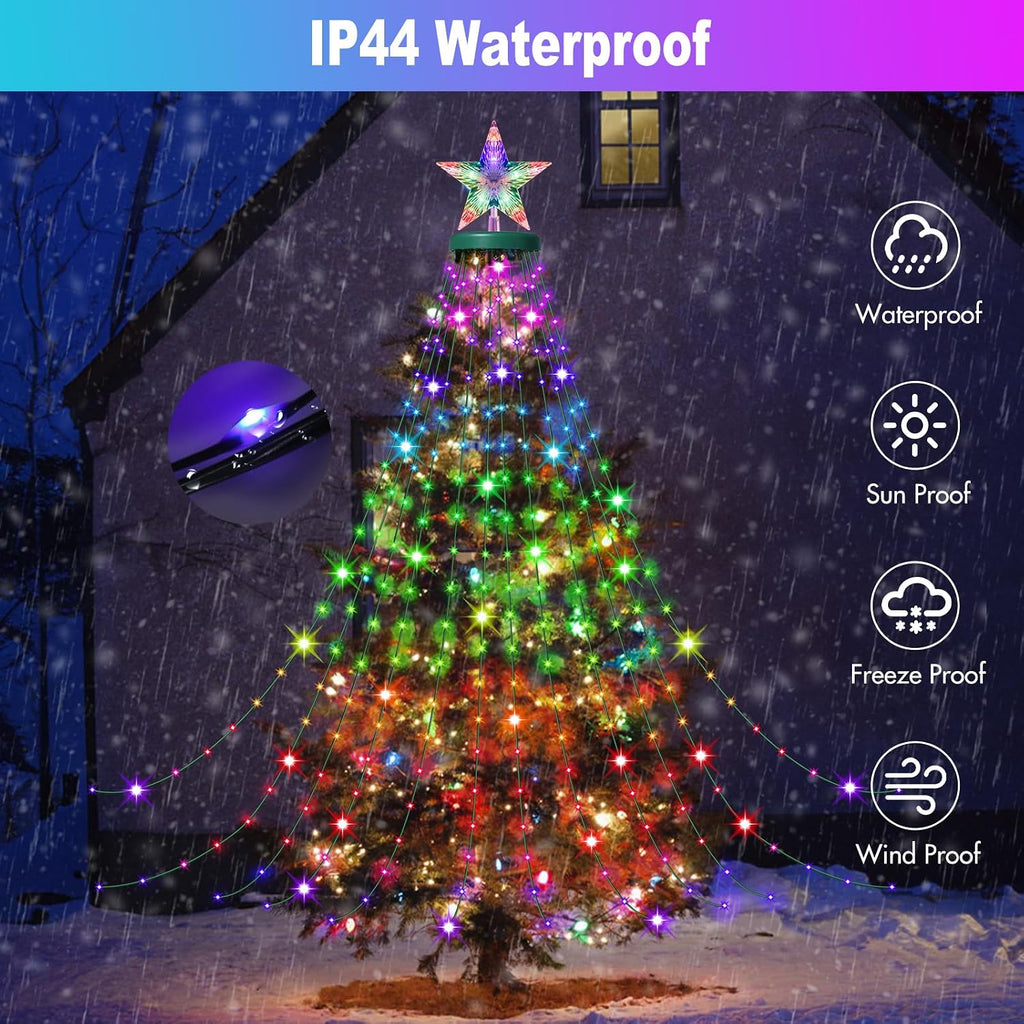 Smart Christmas Tree String Lights with Ring, 330 LED Christmas Tree Light