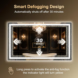 LED Bathroom Mirror, 50"x30" Bathroom Vanity Mirror with Lights for Wall, Smart Anti-Fog, Stepless Dimmable with 3