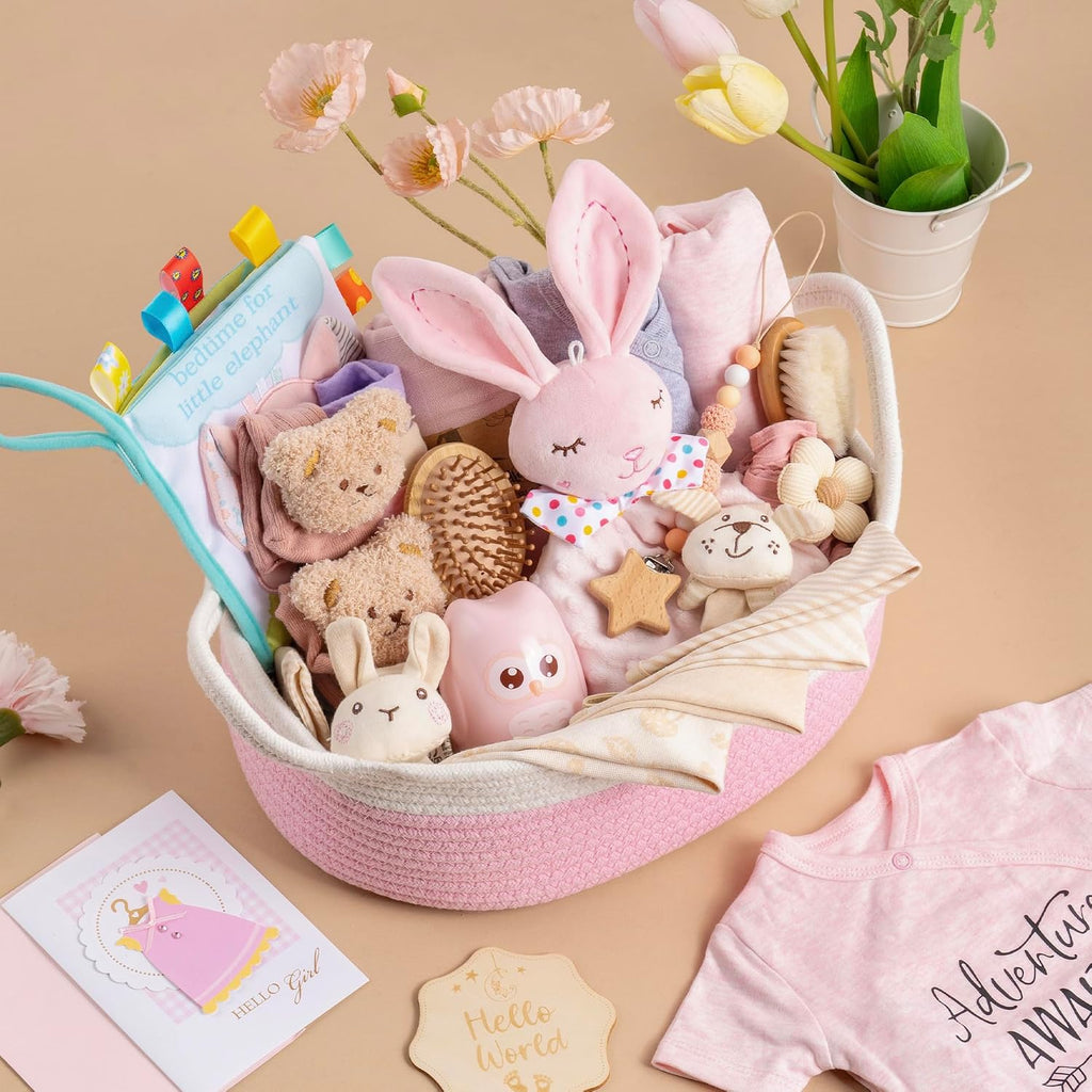 30 Piece Baby Gift Basket - Luxury Curated Baby Gift Basket for Newborn
