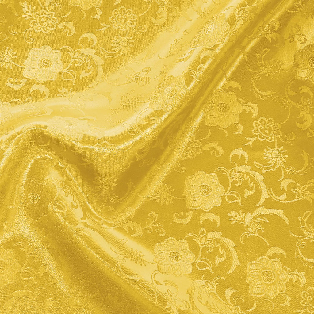 2 Yard Gold Satin Jacquard Fabric 60" Wide for DIY Crafts