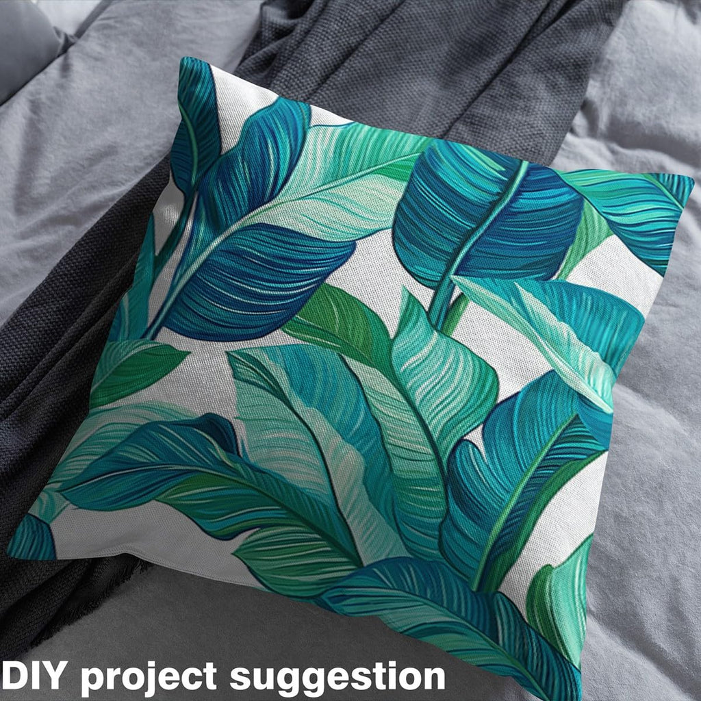 Tropical Outdoor Fabric by The Yard, Summer Palm Leaf Upholstery Fabric for Chairs, Green Botanical Branch Decorative