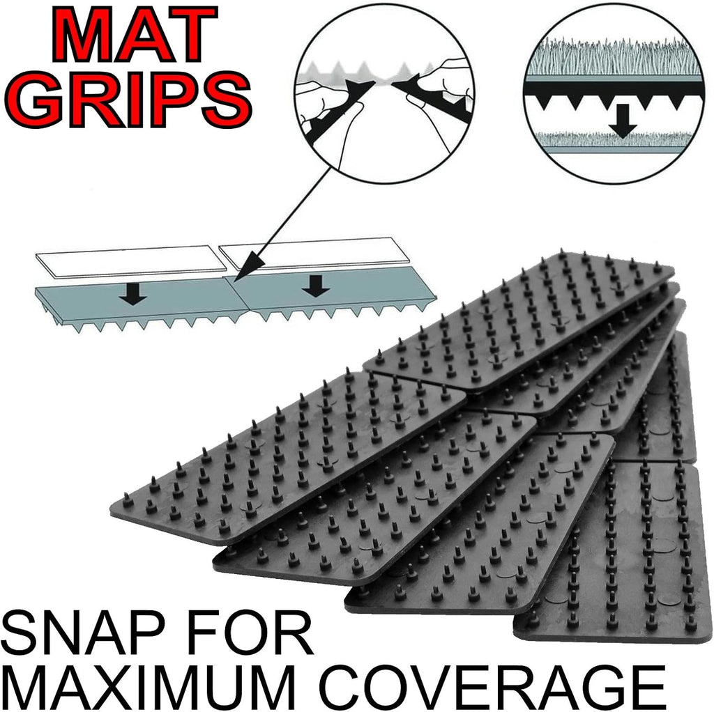 Greatideas Non-Slip Mat and Rug Grippers - Stop Your Mats and Rugs from Slipping and Sliding! Black 4X Pack - Set of 4