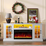 Fireplace TV Stand with Led and Power Outlets