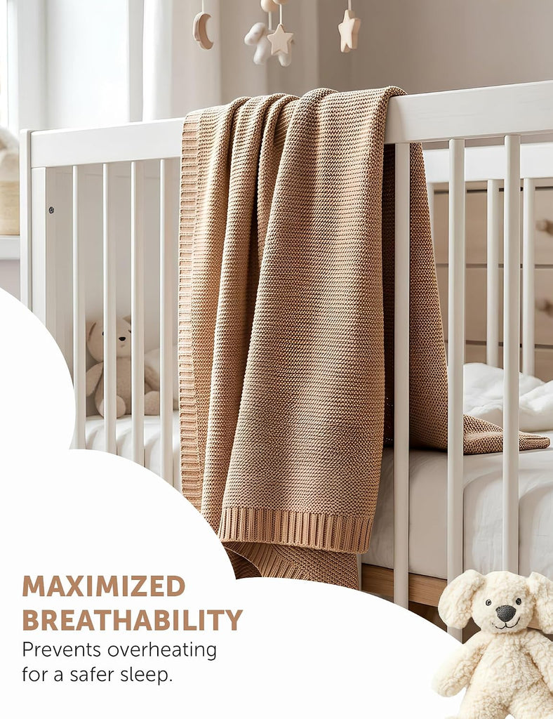 Organic Baby Blanket - 100% Organic Cotton | Ultra-Soft Breathable Newborn Receiving Blanket | Hypoallergenic