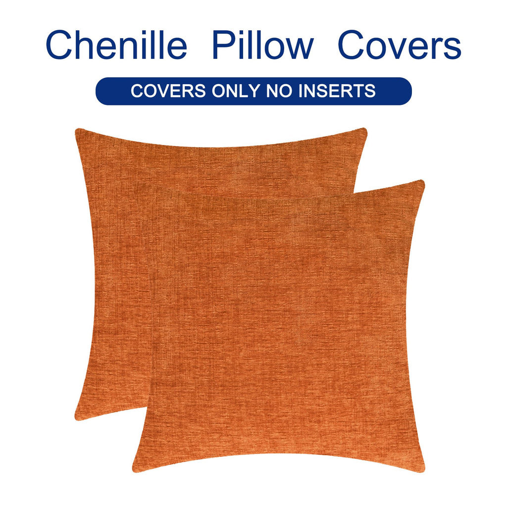 Fall Decorative Throw Pillow Covers 24 X 24 Inches Burnt Orange