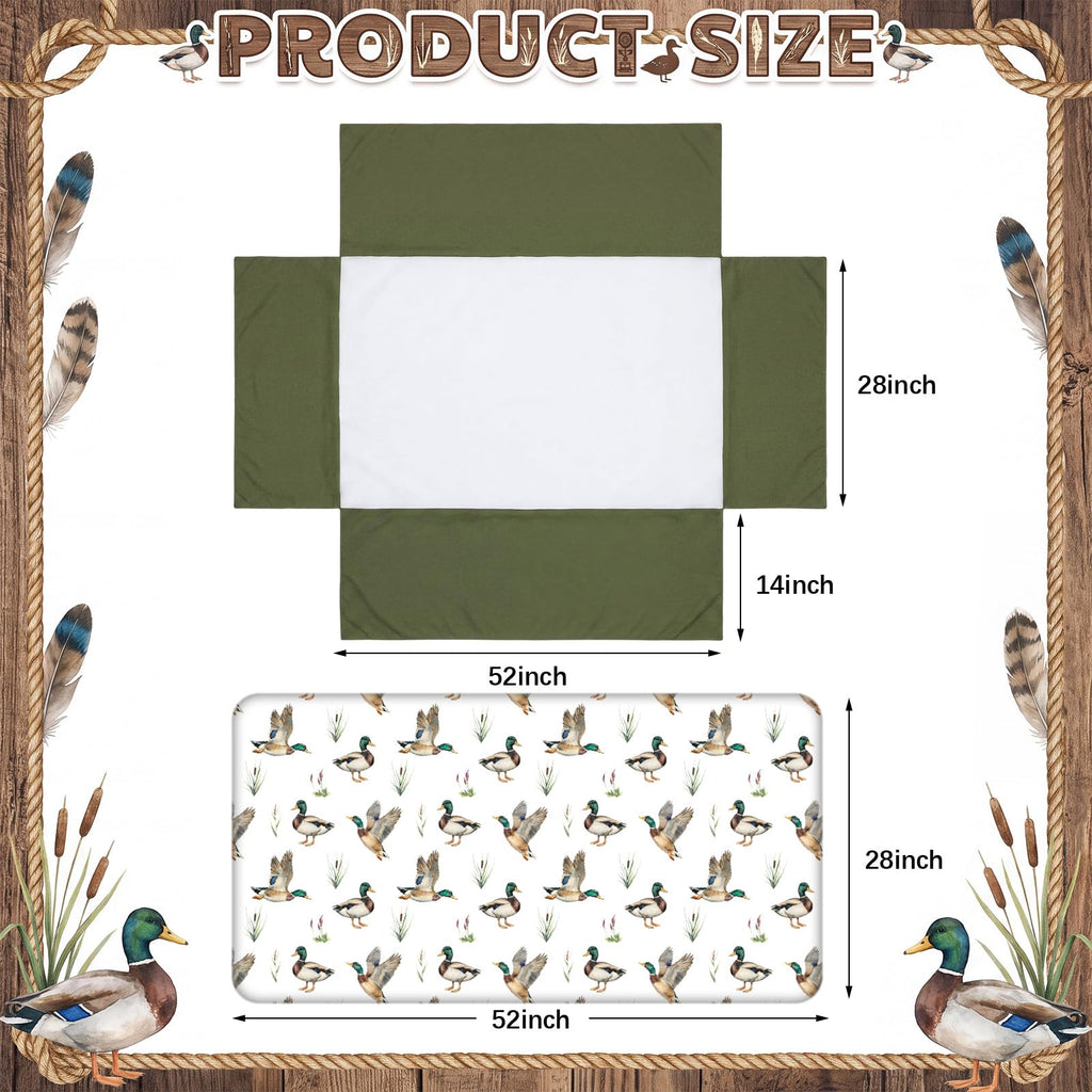 3 Pcs Mallard Duck Crib Sheet Set Baby Crib Bedding Set Includes 52"x28" Fitted Sheet, Quilt, Bed Skirt for Newborn