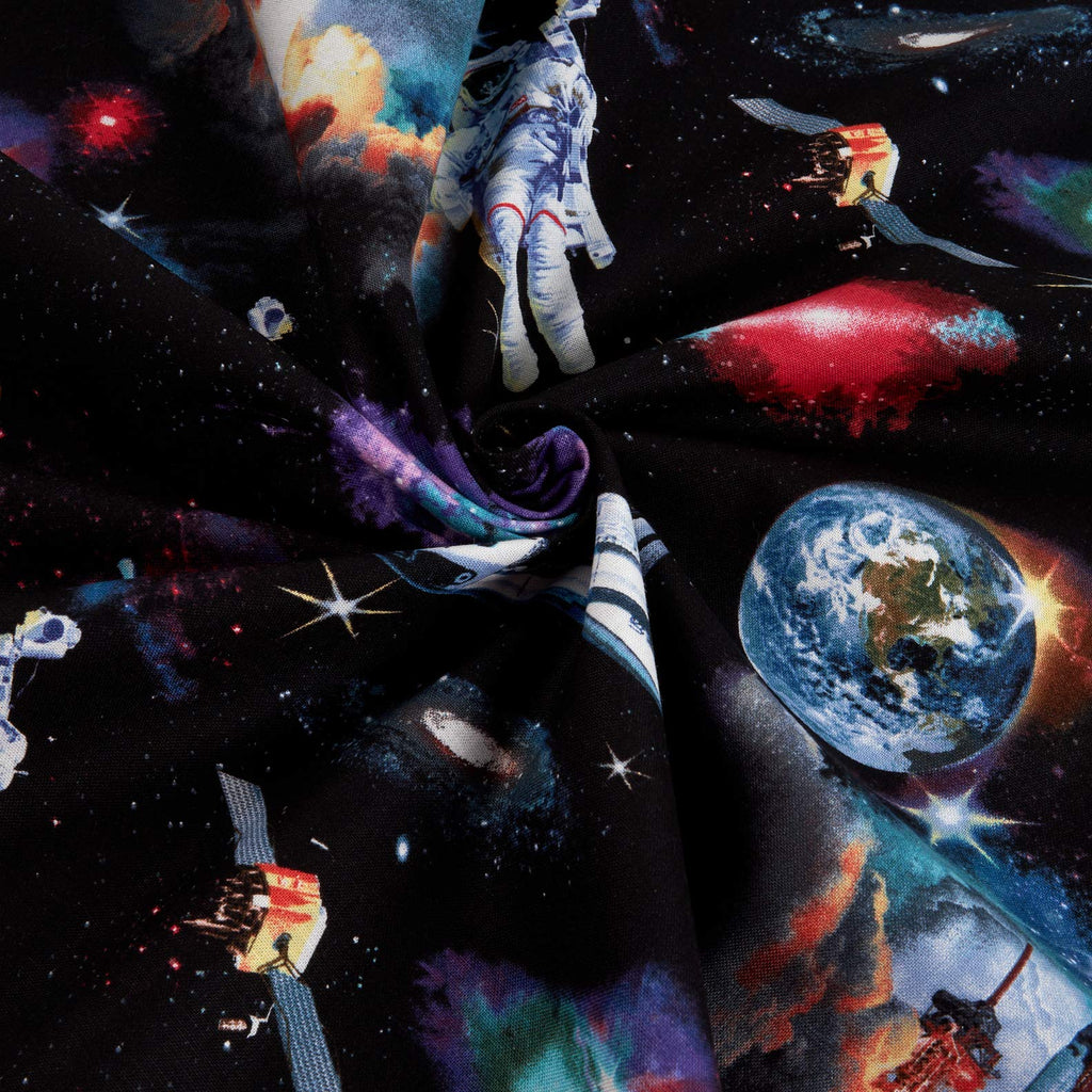 In Space Astronauts Black, Fabric by the Yard