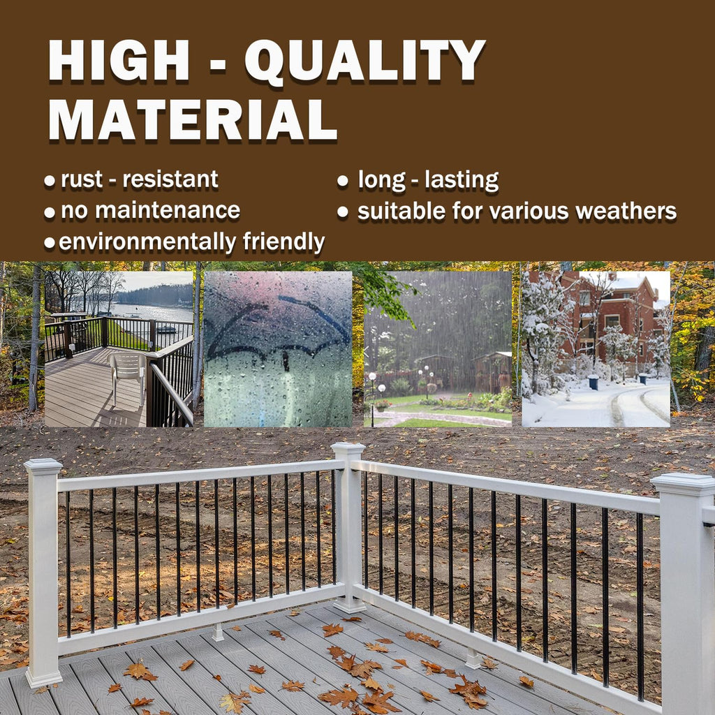 105 Pack 36" Aluminum Deck Balusters, 3/4" Round Railing Spindles with Connectors and Screw, Hollow Metal Balusters