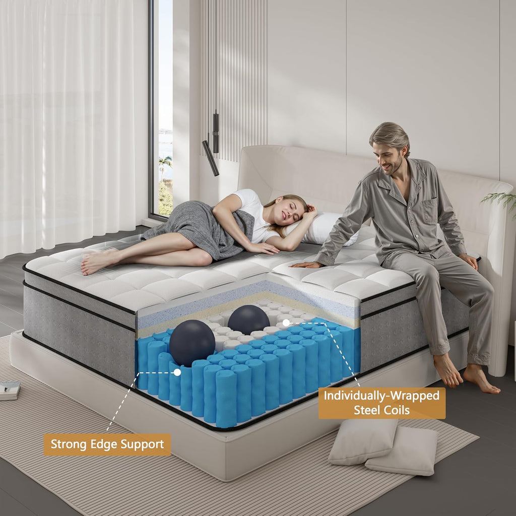 King Size Mattress, 12 Inch King Hybrid Cool Memory From Mattress in a box | Colchones King Size Mattress in a box