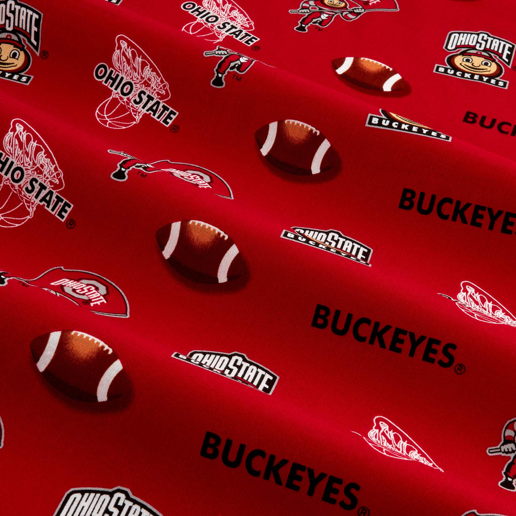Collegiate Cotton Broadcloth Ohio State University Fabric by The Yard