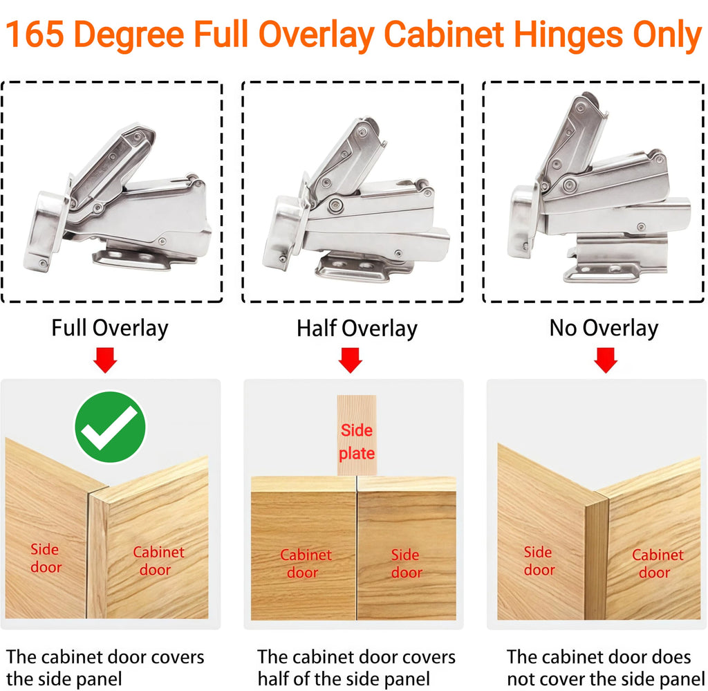 2-Pack 165 Degree Lazy Susan Hinges 50% Faster Install