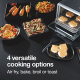 Simply-Crisp Air Fryer Toaster Oven Combo with 4-in-1 Functionality (Air Fry, Bake, Broil & Toast), 1200 Watts, Fits 4
