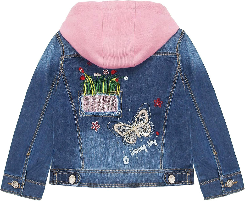 Little Girl Jean Jacket,Flower Embroidered Denim Outfits