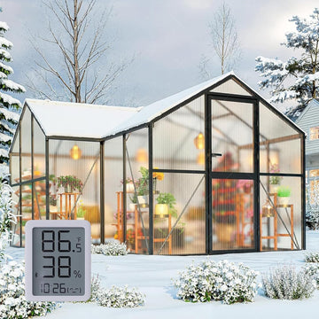 12x12 FT T-Shape Greenhouses, Polycarbonate Green House with UV Protection