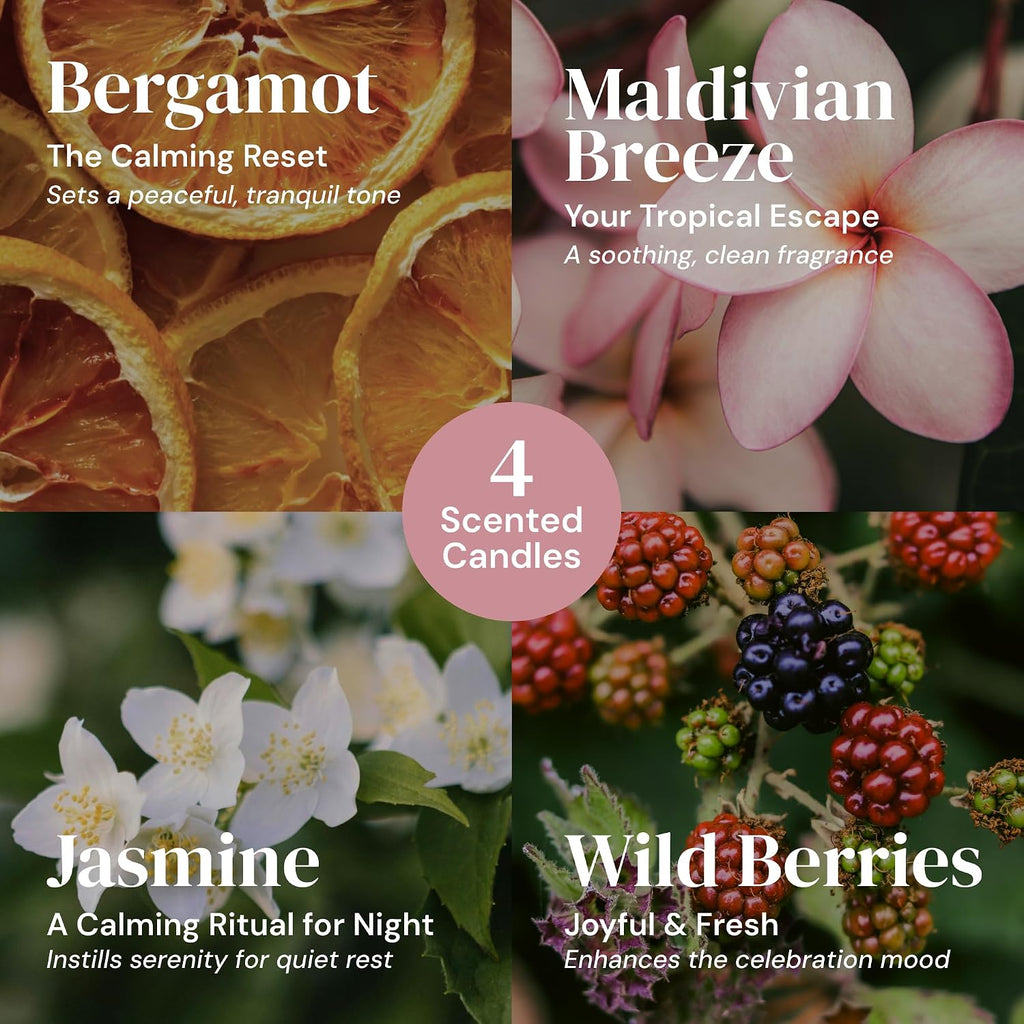 6-pc Scented Candle Gift Set for Women, Aromatherapy Inspired - Set of 6
