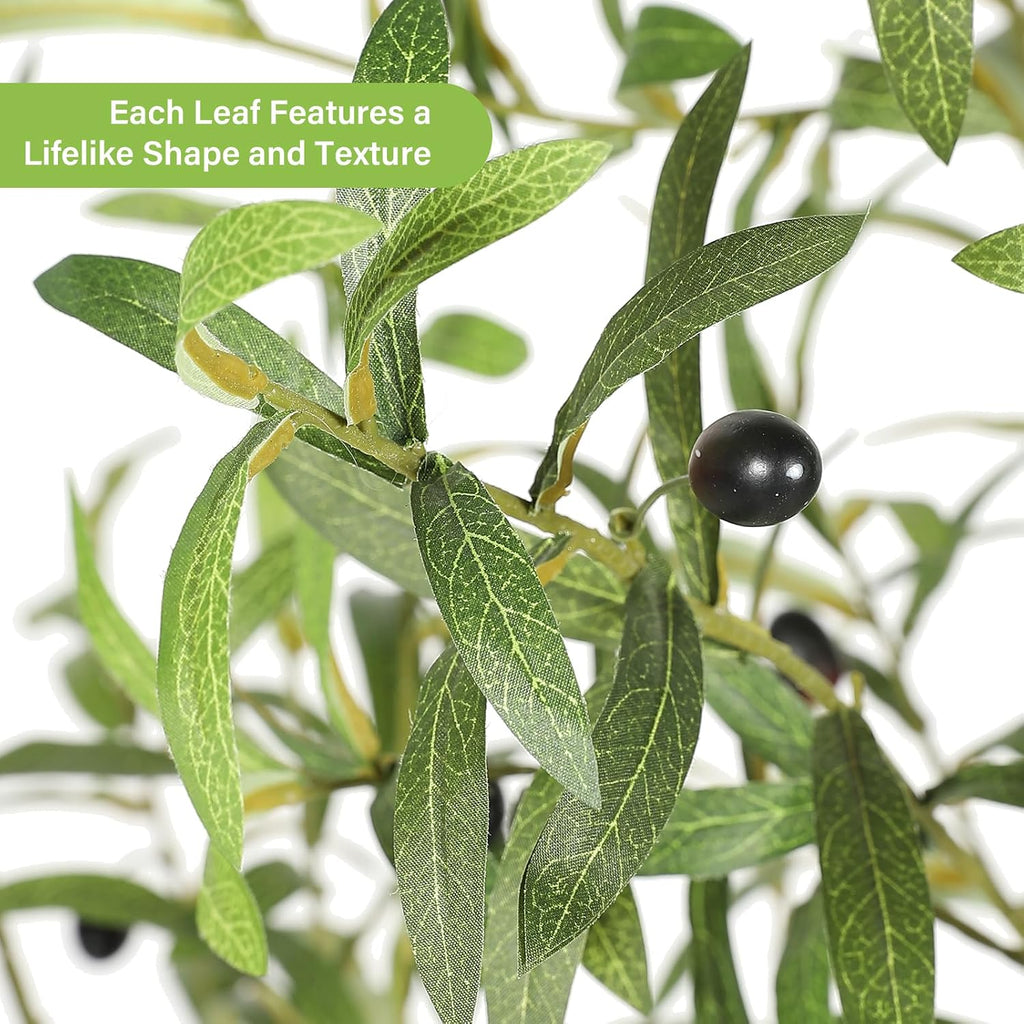 6FT Faux Olive Tree with Natural Textured Trunk & Lifelike Leaves