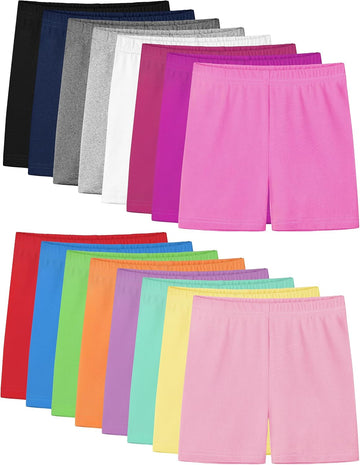 16 Pack Girls Biker Cartwheel Shorts Soft Under Dress Dance Shorts