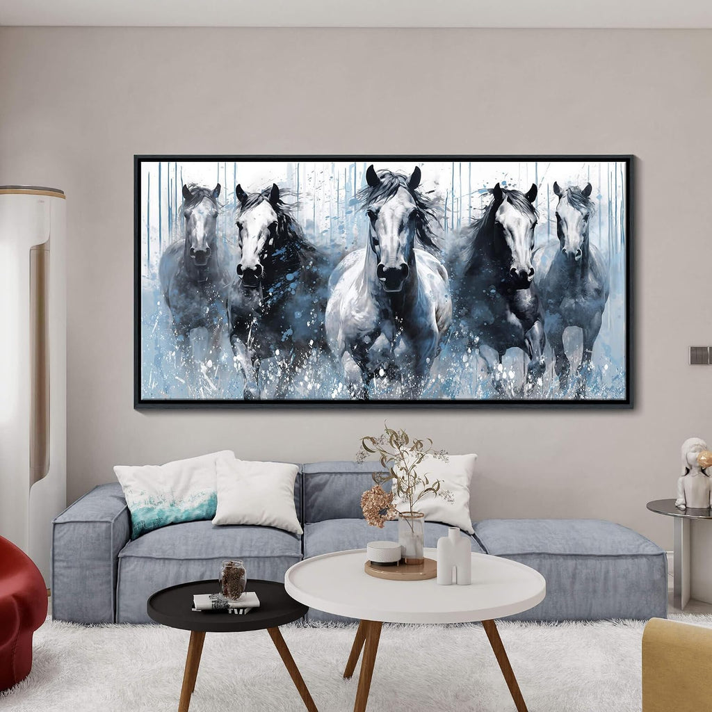 ART Rustic Equine Gallop Canvas Wall Art - Stunning Horse Themed Decor - Horse Pictures Wall Decor