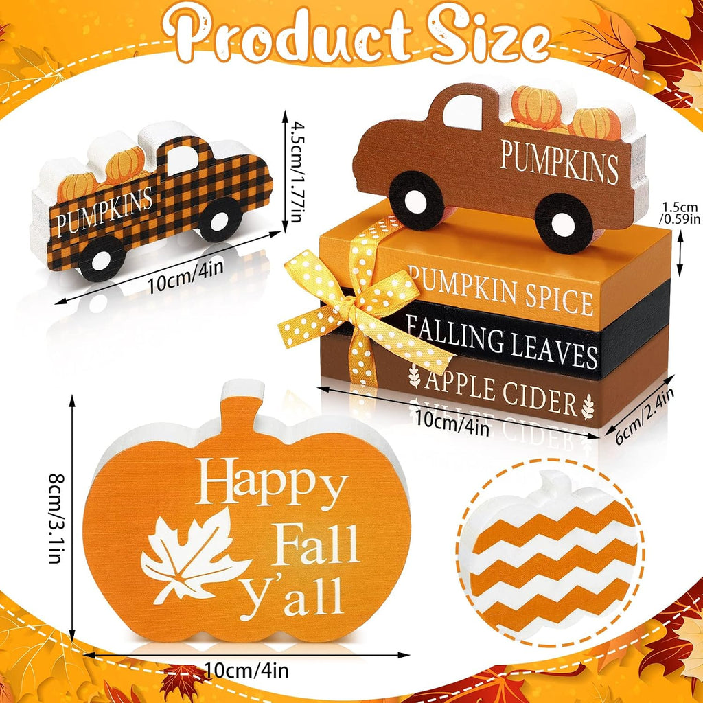 Fall Decorations, Fall Pumpkin Table Decor - Set of 5