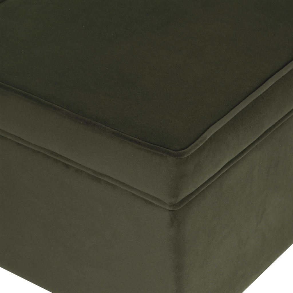 24" Dinah Collection Storage Ottoman - Loden Green Velvet