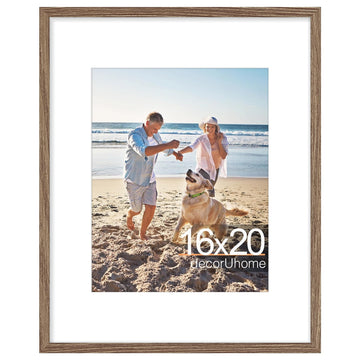 16x20 Picture Frame Fits 11x14 Photos with Mat, Oak
