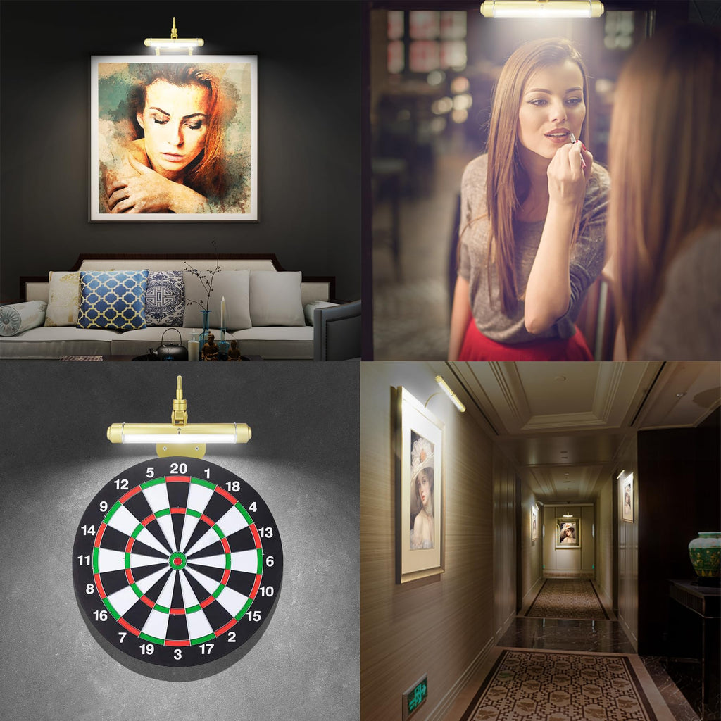 Painting Lights Cordless, Dartboard Light with Remote, Rechargeable Picture Light, Picture Frame Lights with 3 Modes