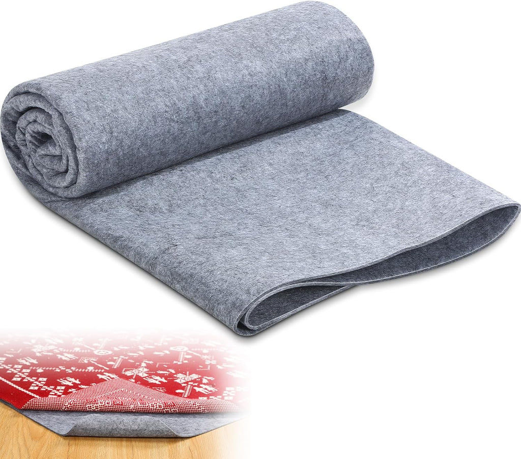 Felt Rug Pad 8x10 Feet, 1/2 Inch Thick Carpet Padding for Hardwood Floors, Grey Under Rug Protector, Floor Cushioning