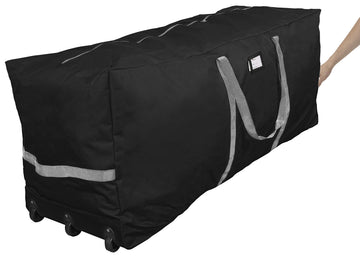 Rolling Christmas Tree Storage Bag, Fits Up to 9 Ft Tall Disassembled Trees, 28" H X 16.5" W X 60" L, 600D Oxford