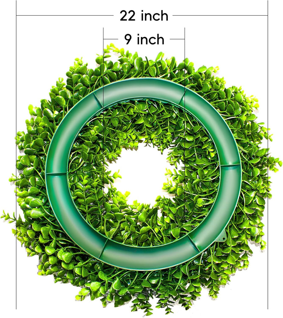 22" Boxwood Wreath for Front Door,Spring ,Summer All Season Wreaths, Farmhouse Door Wreath Outdoor Indoor for All