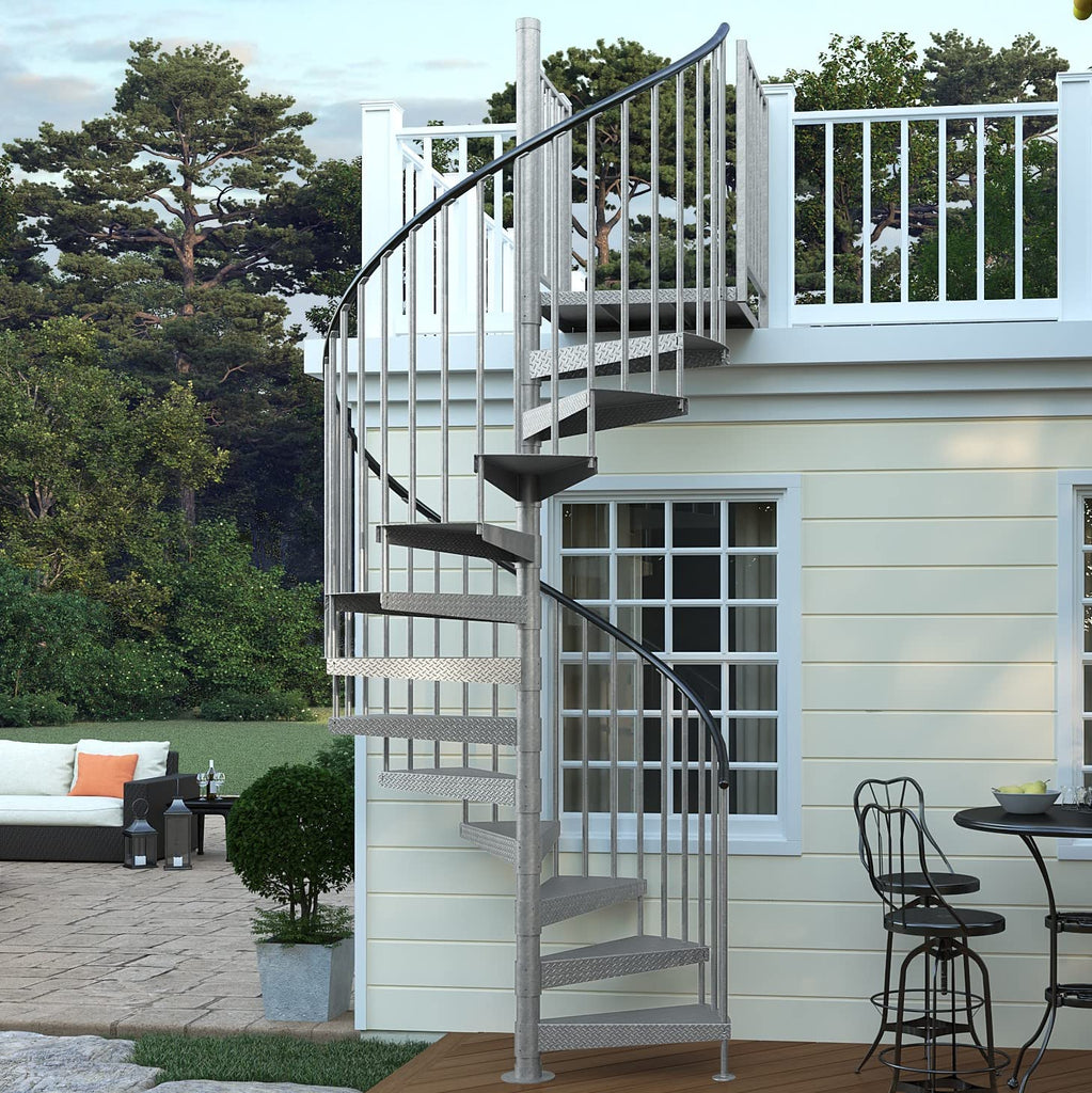 Reroute Industrial Galvanized Exterior 60in Diameter, Fits Height 136in - 152in, 2 36in Tall Platform Rails Spiral