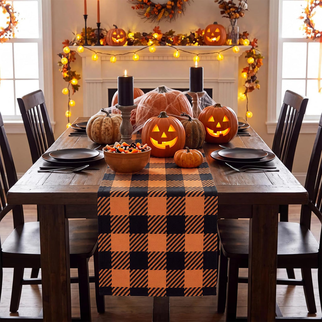 Buffalo Plaid Fabric 56x36 in Cotton Halloween Fall Decor