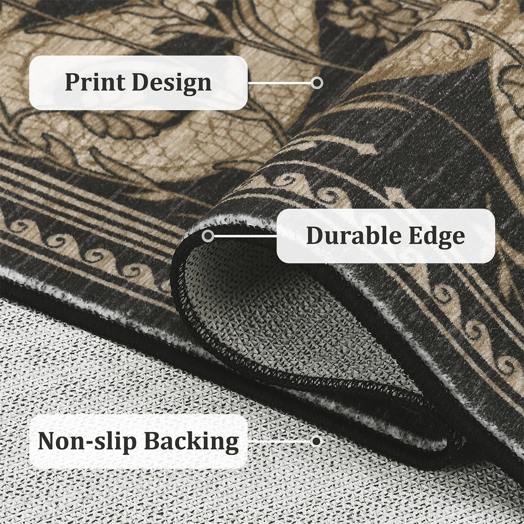 Snake Washable Runners s 2.5x8 Runner Rug Non Slip with Rubber Back Forest Soft Low-Pile Stain Resistant Thin Carpet