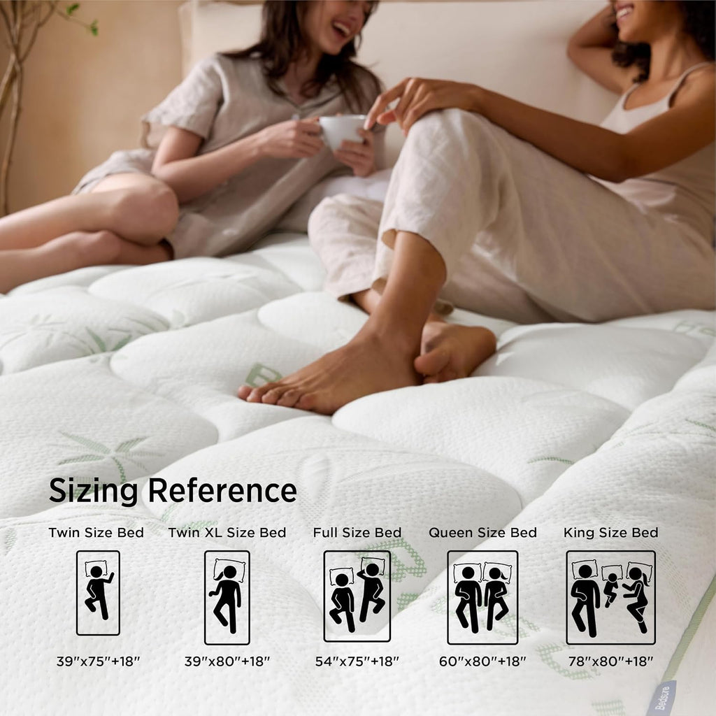 2-in-1 Mattress Topper, 5 Inch Memory Foam Mattress Topper Queen, 3 Inch Memory Foam + 2 Inch Viscose Made from