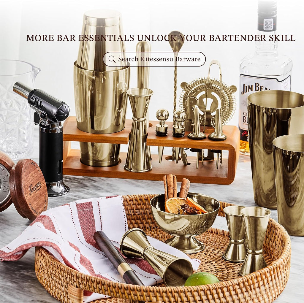 Cocktail Shaker Set Bartender Kit with Stand | Bar Set Drink Mixer Set with All Essential Accessory Tools: Martini