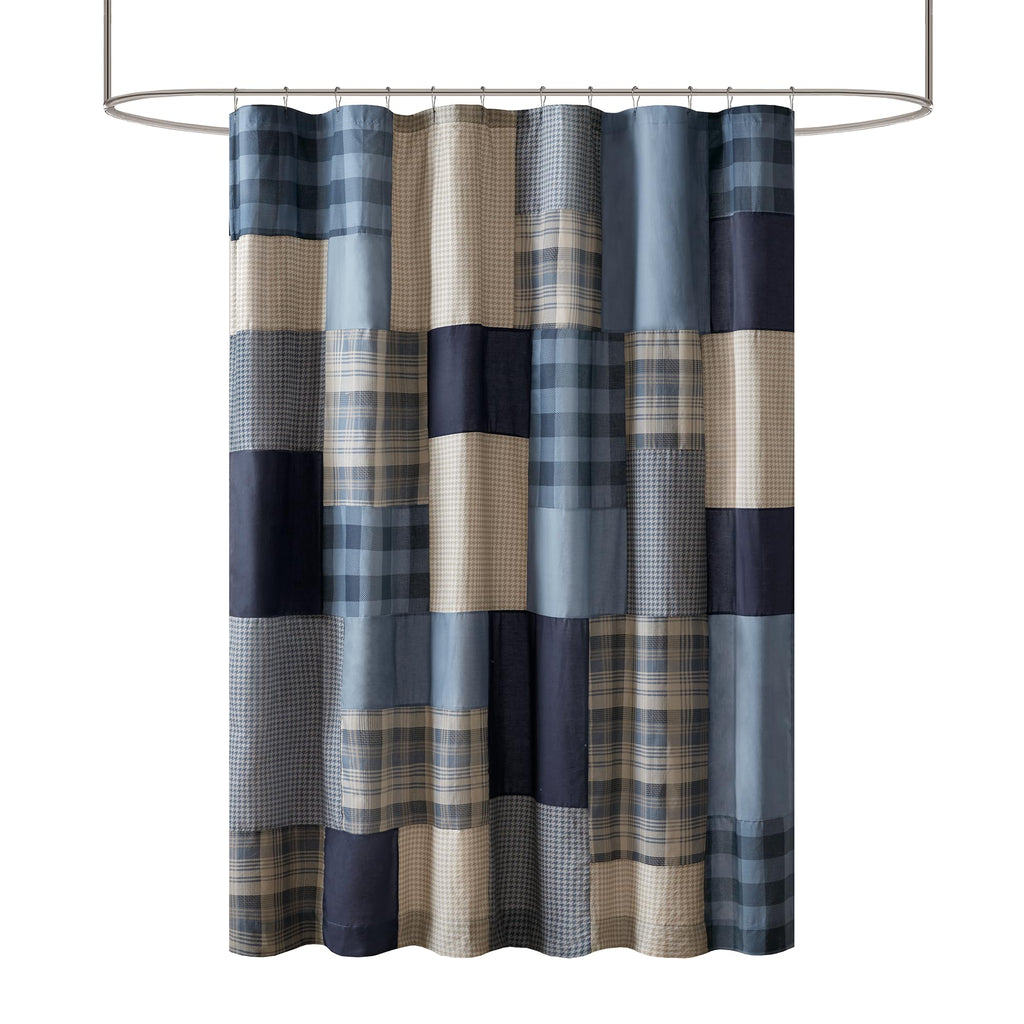 Winter Hills 100% Cotton, Cabin Lodge Plaid Pieced Design, Farmhouse Bathroom Decor, Machine Washable, Fabric