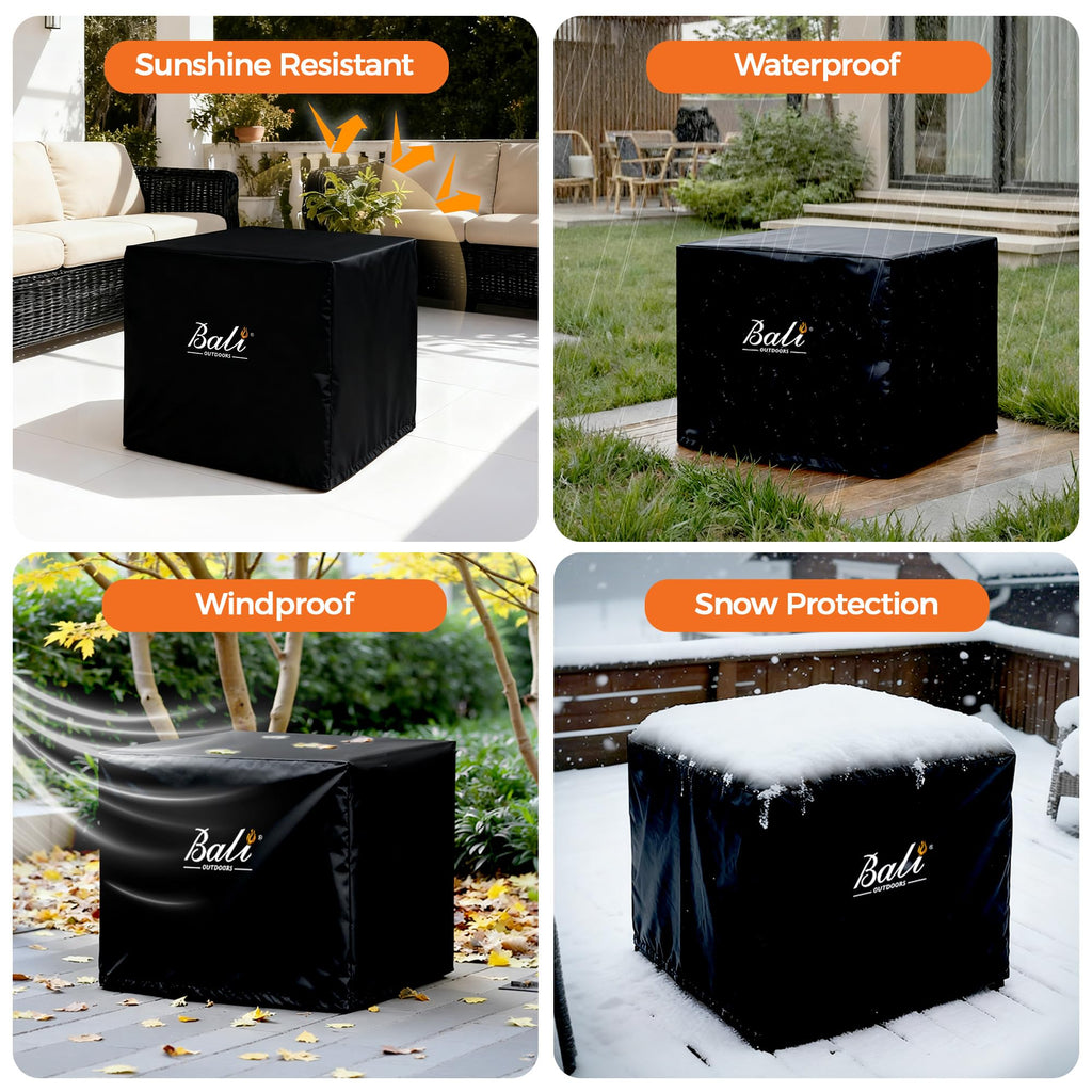 30 Inch Square Patio Fire Pit Table Cover