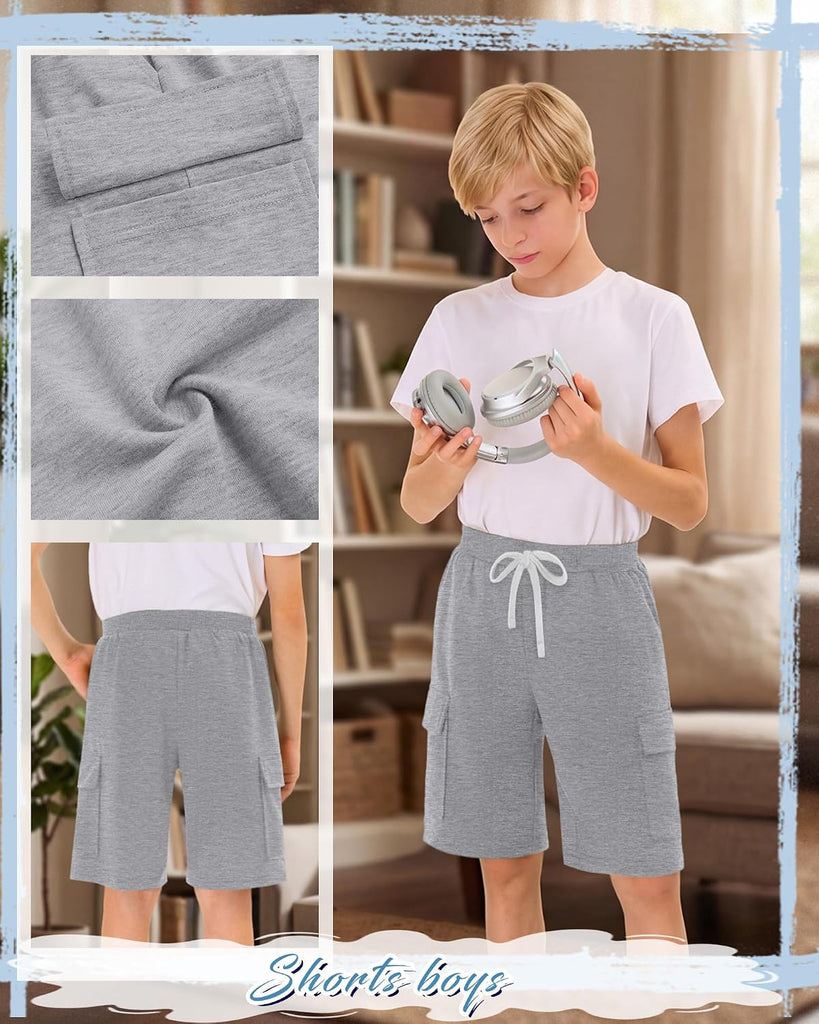 4 Pack Boys Cargo Long Shorts