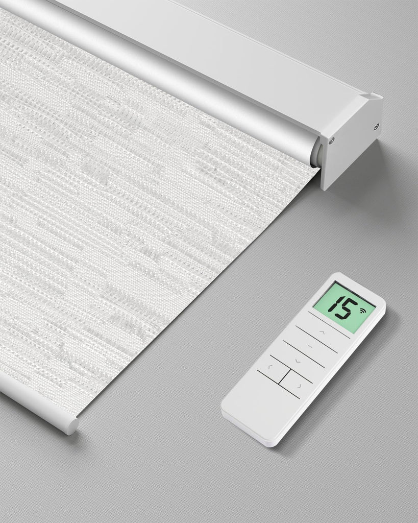 Motorized Roller Shade with Remote Control, Blackout Electric Shade for Windows Compatible with Alexa Google via Hub