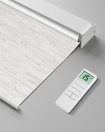 Motorized Roller Shade with Remote Control, Blackout Electric Shade for Windows Compatible with Alexa Google via Hub