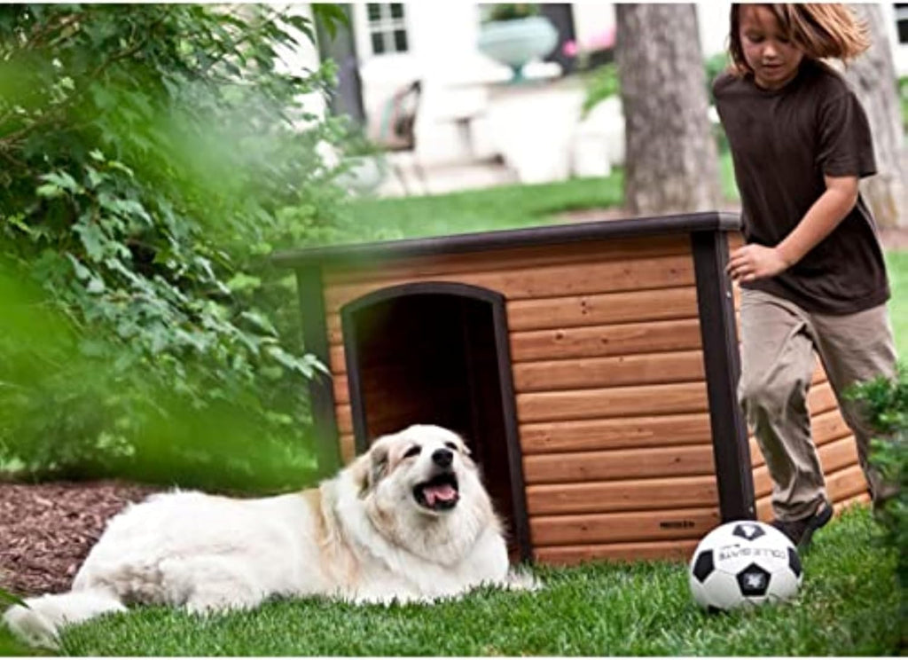 Log Cabin Dog House, Large, Natural Wood