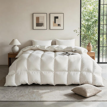 Luxury White Goose Feathers Down Fiber Comforter Duvet Insert