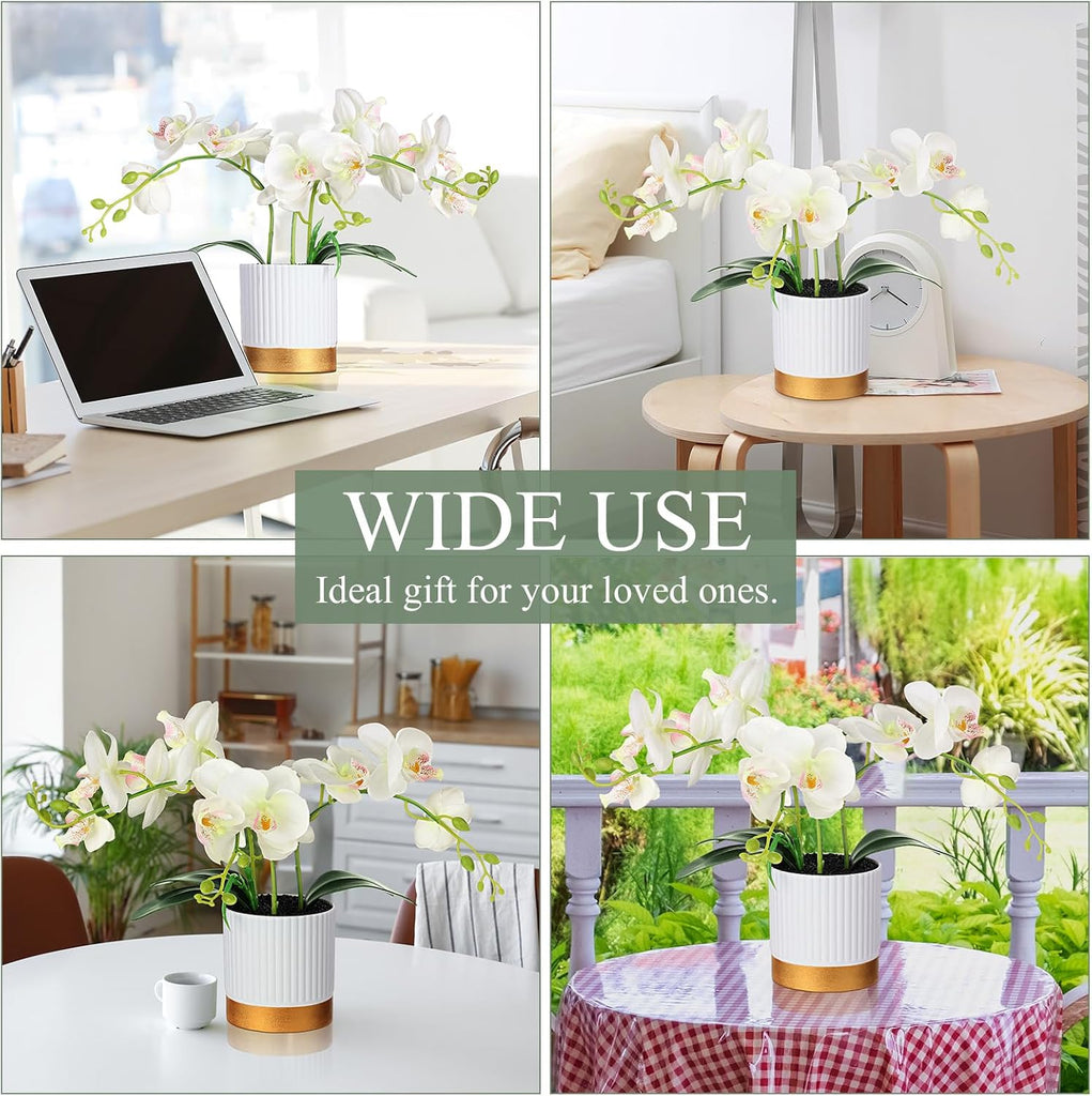 Orchid Artificial Flowers in Pot 15 Inches Artificial Orchid Flowers Phalaenopsis Potting Wedding Bathroom