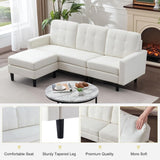 Convertible Sectional Sofa, Modern Linen Fabric L-Shaped Couch with Reversible Chaise for Living
