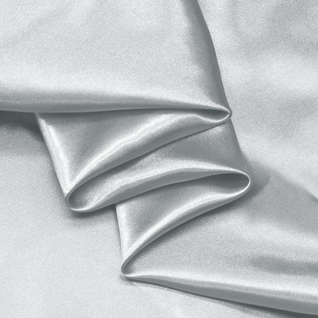 Silver Grey Satin Fabric By The Yard 2 Yards 60" Wide, Silky Solid