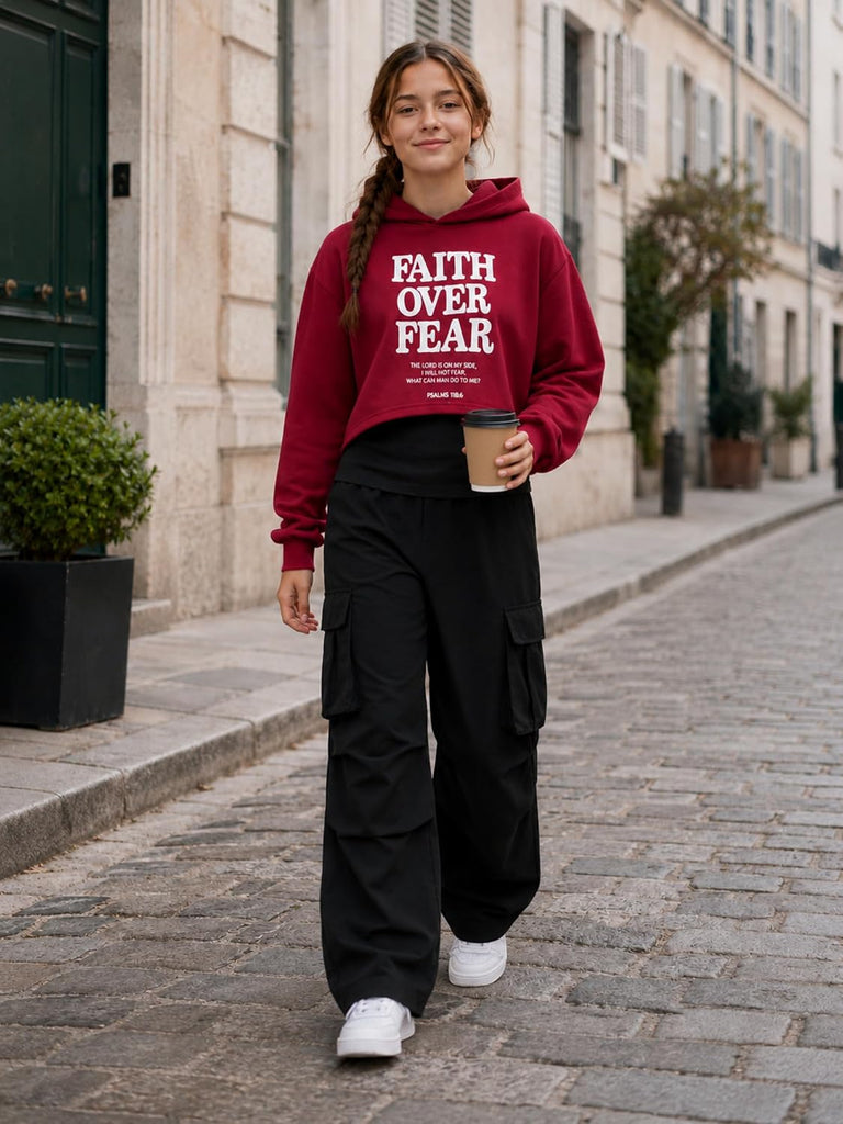 Girls 3 Piece Outfits Hoodie and Cargo Pants Set Streetwear Tracksuit Fall Winter for Kids Teens