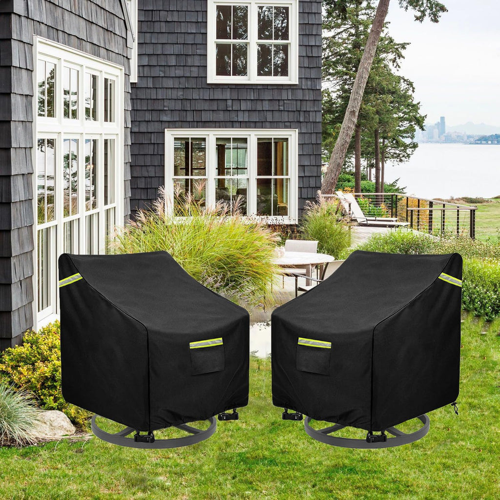 Outdoor Swivel Lounge Chair Cover 4 Pack, (32W x 35D x 36H inches ) 100% Waterproof Heavy Duty Outdoor Chair Covers