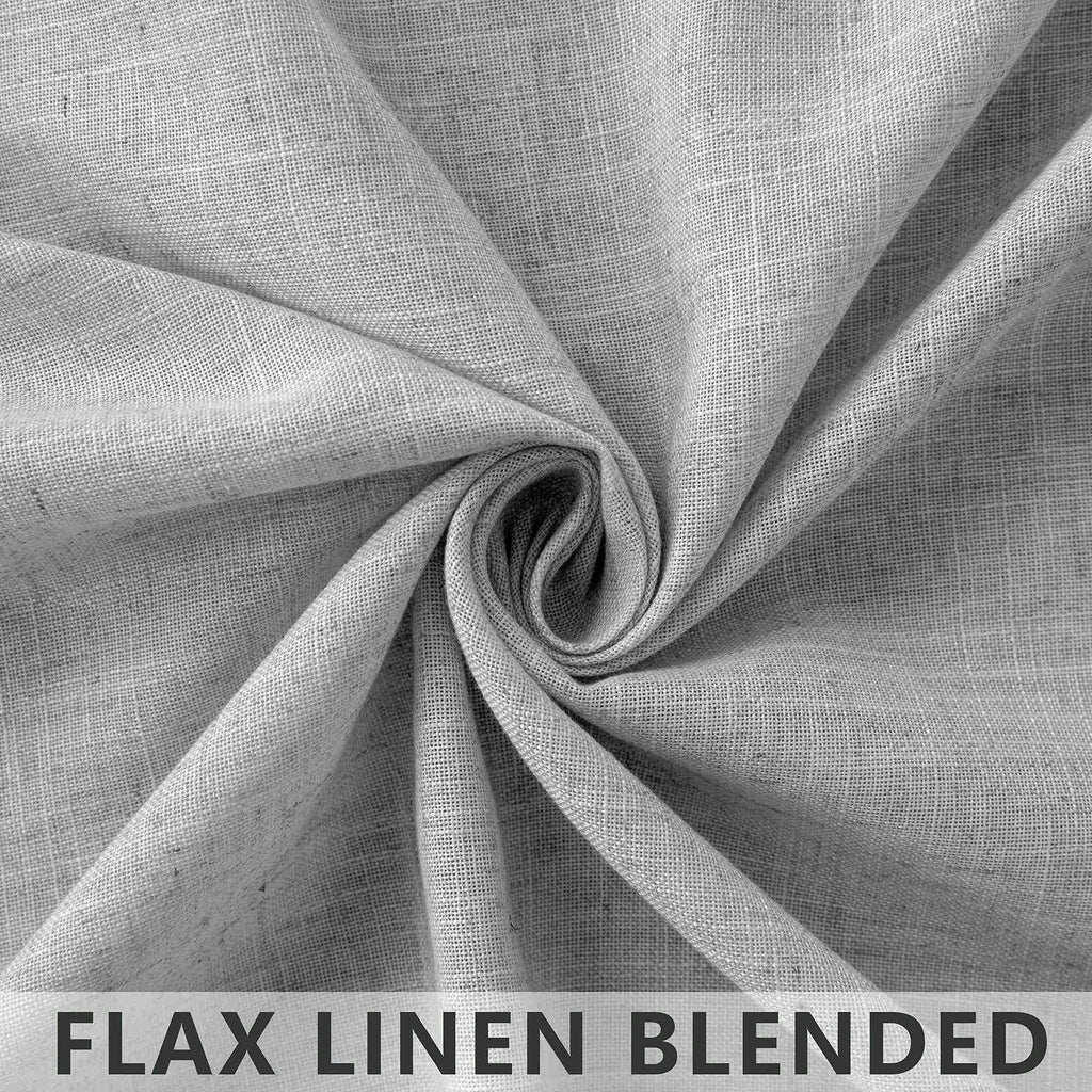 102 Inch Curtains Bedroom 2 Panels Rod Pocket Long Drapes Light Filter Semi Sheer Linen Light Grey Curtain Sliding