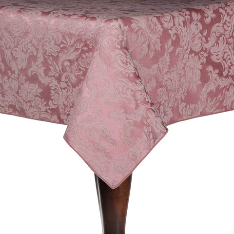 Miranda 54 x 54-Inch Square Damask Tablecloth English Rose Pink