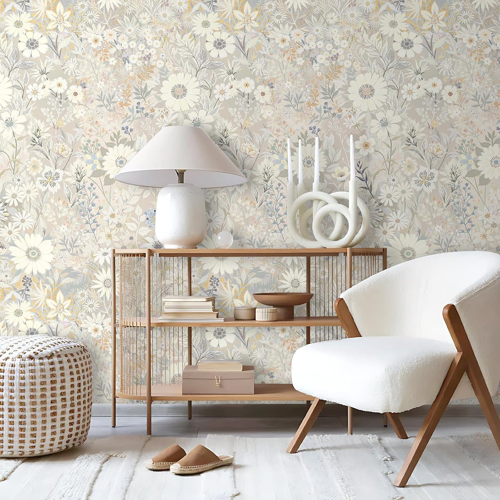 Peel and Stick Wallpaper Floral Contact Paper ,Cabinets | Vinyl Textured Stick on Wall paper DIY Self-adhesive