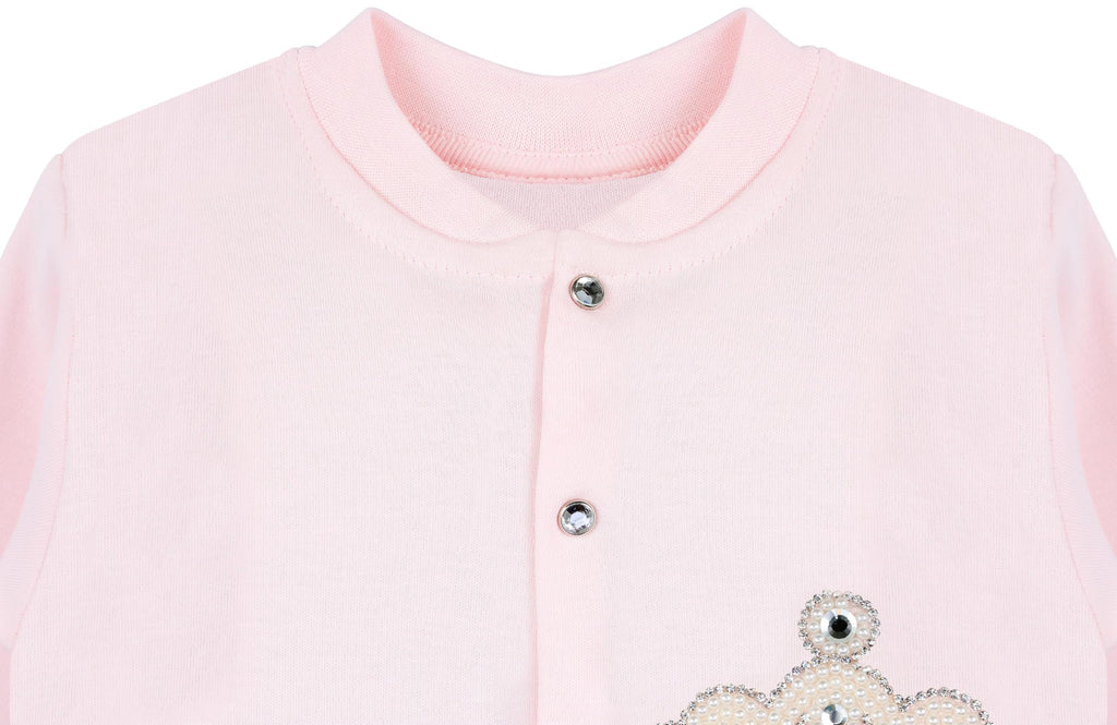 Baby Girl Jewels Crown Layette 3 Piece Gift Set Pink Crown
